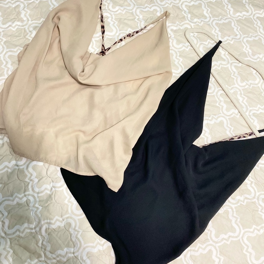 Blusas crem y negra ,con hermoso escote ✨